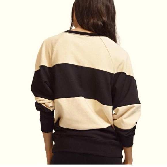 SPLITS 59 cream and black striped Jill French terry sweatshirt - Picture 2 of 6
